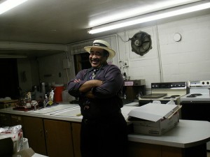 Chuck, at home in the Grange's kitchen