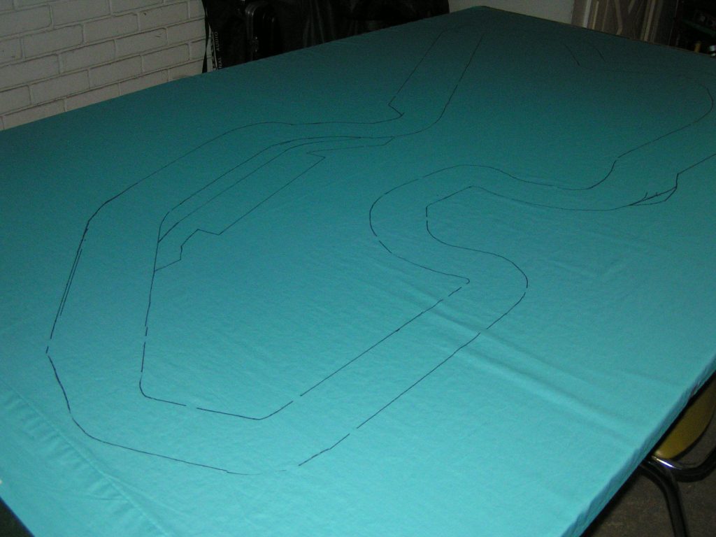 The completed permanent marker outline of the track.